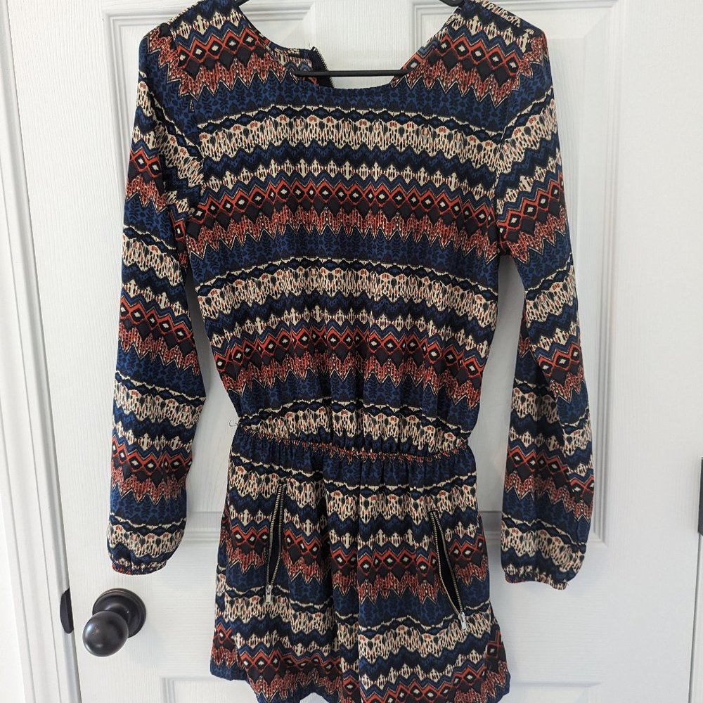 Small Long sleeved Patterned Rhomper